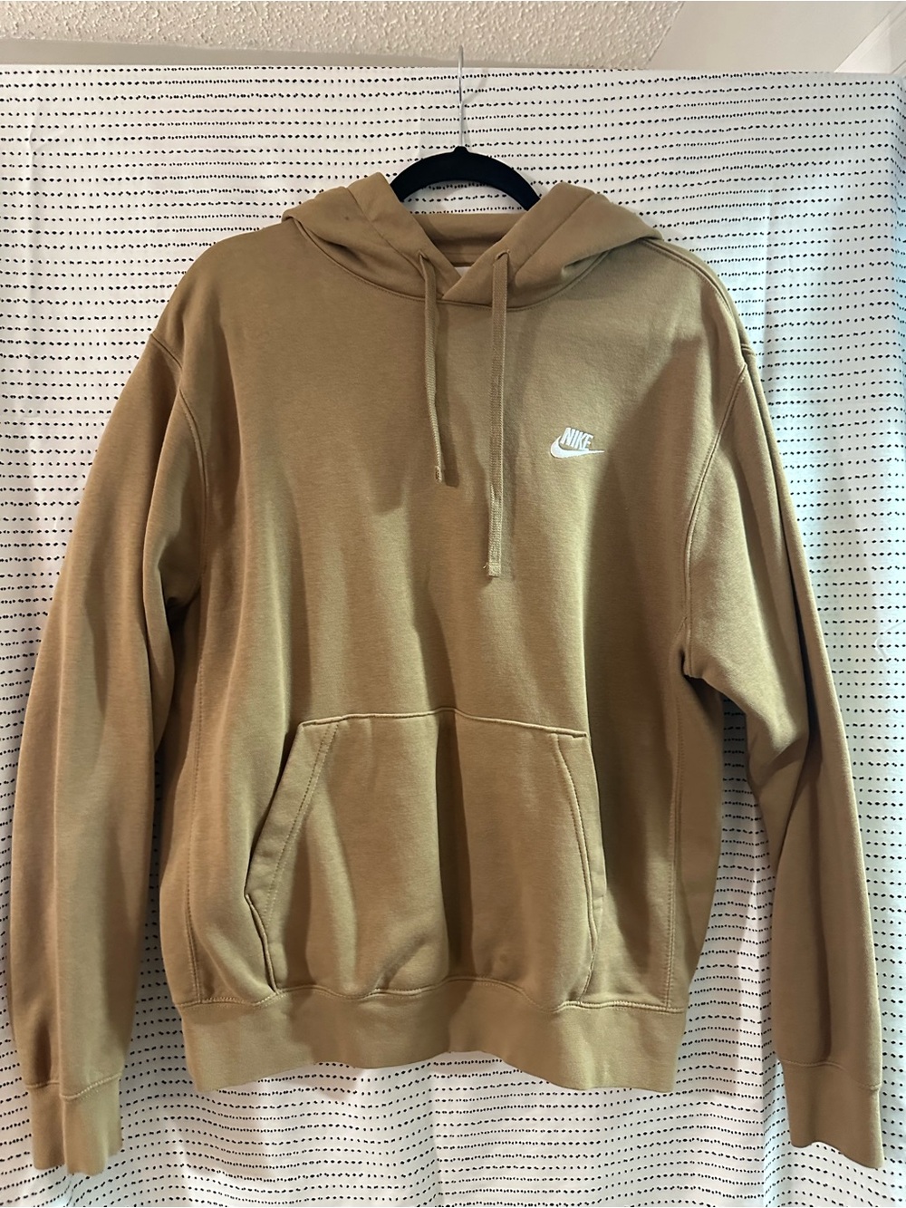 Nike Dark Driftwood Color Pullover Hoodie with White Logo